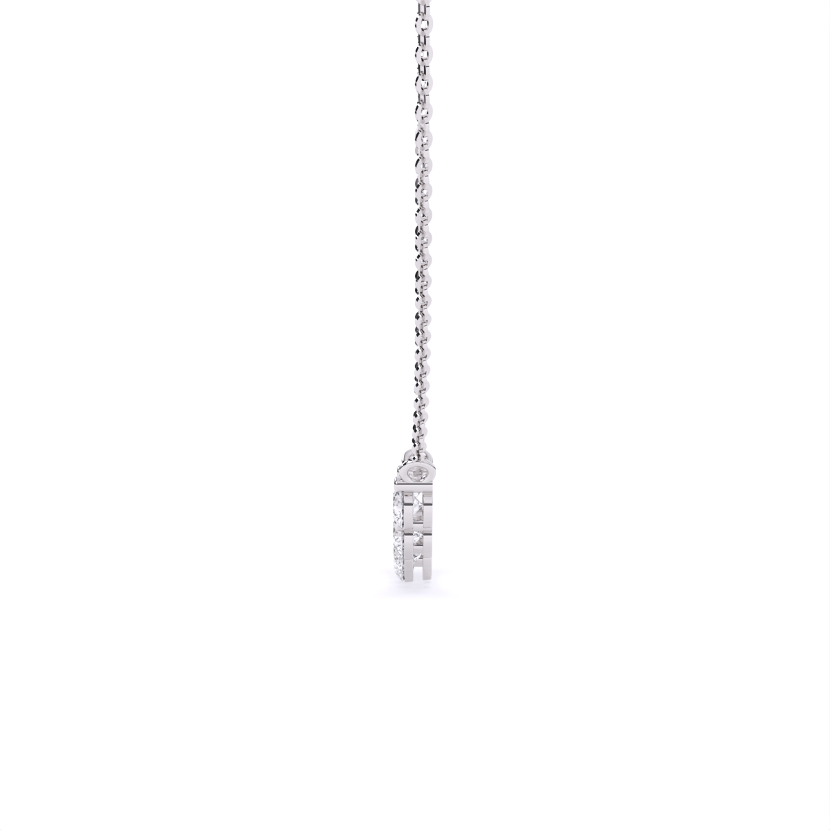Rosette Princess Cut Diamond Pendant Necklace