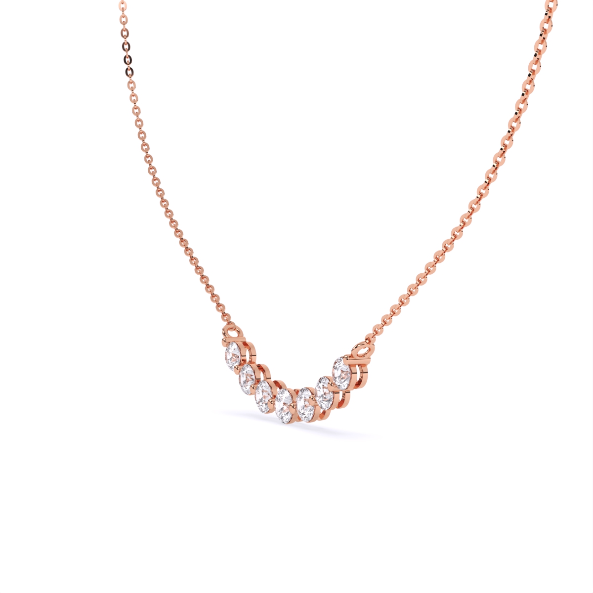 Rosette Princess Cut Diamond Pendant Necklace