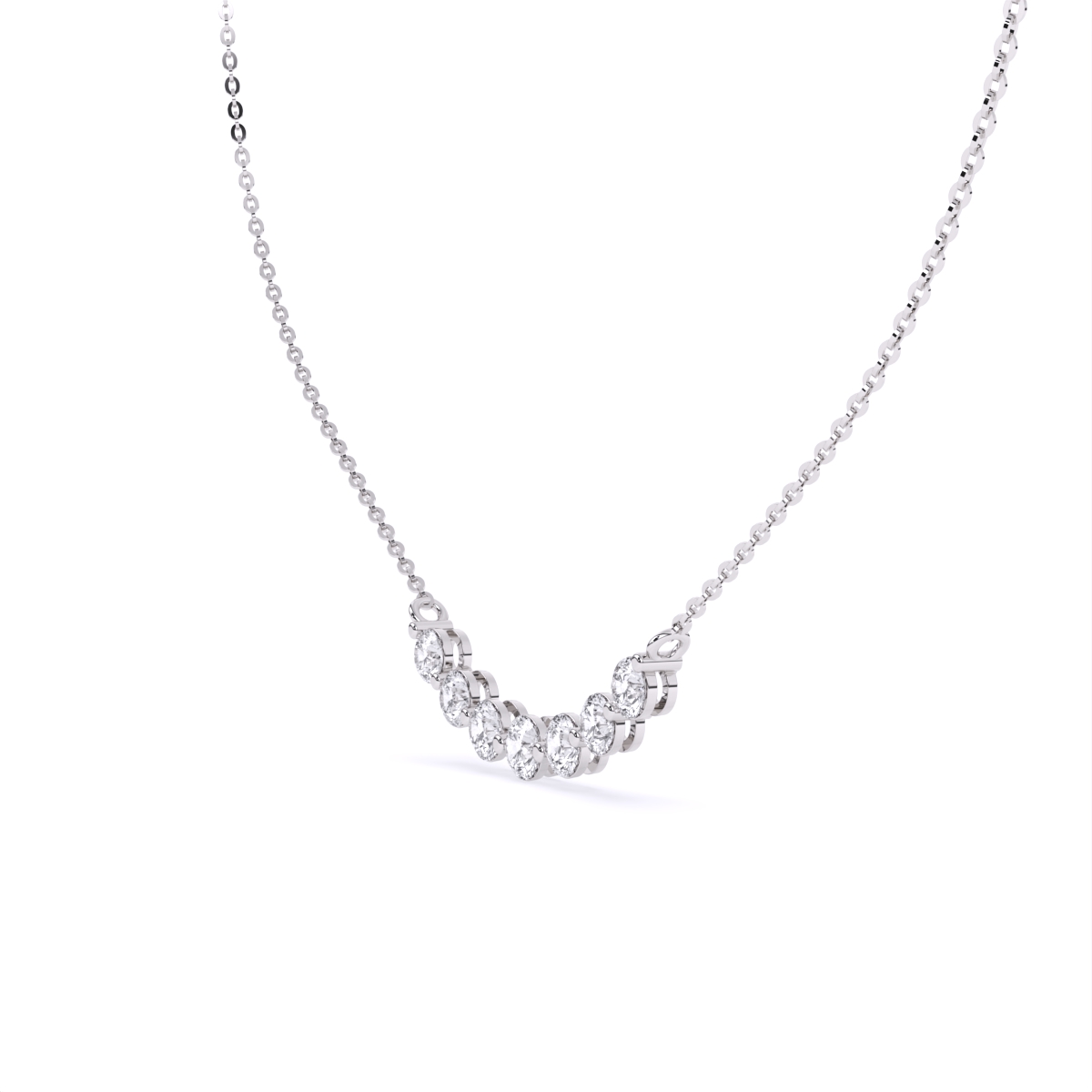 Rosette Princess Cut Diamond Pendant Necklace