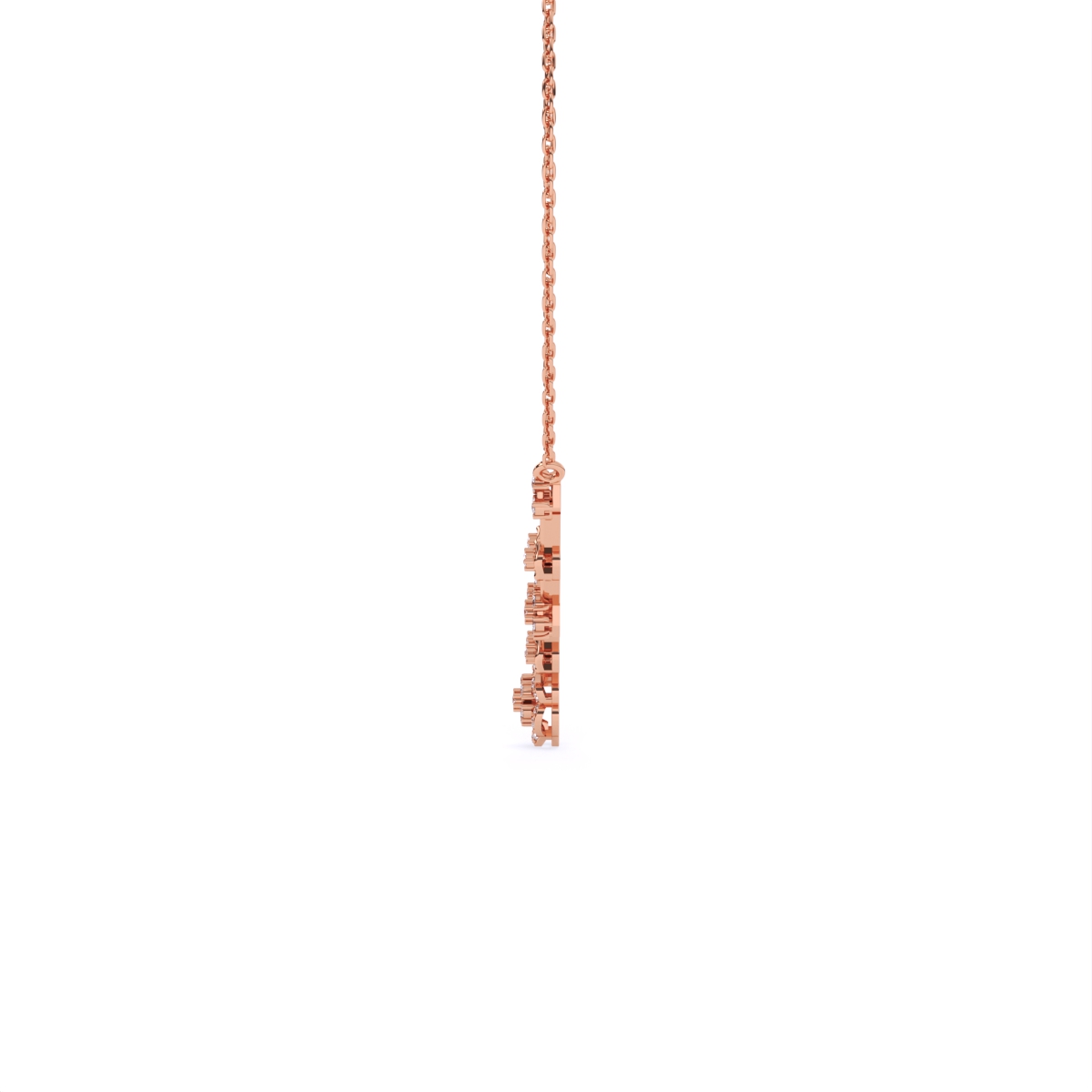 Elongated Round Glow Diamond Necklace