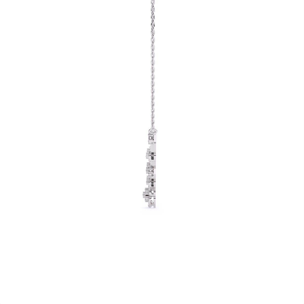 Elongated Round Glow Diamond Necklace