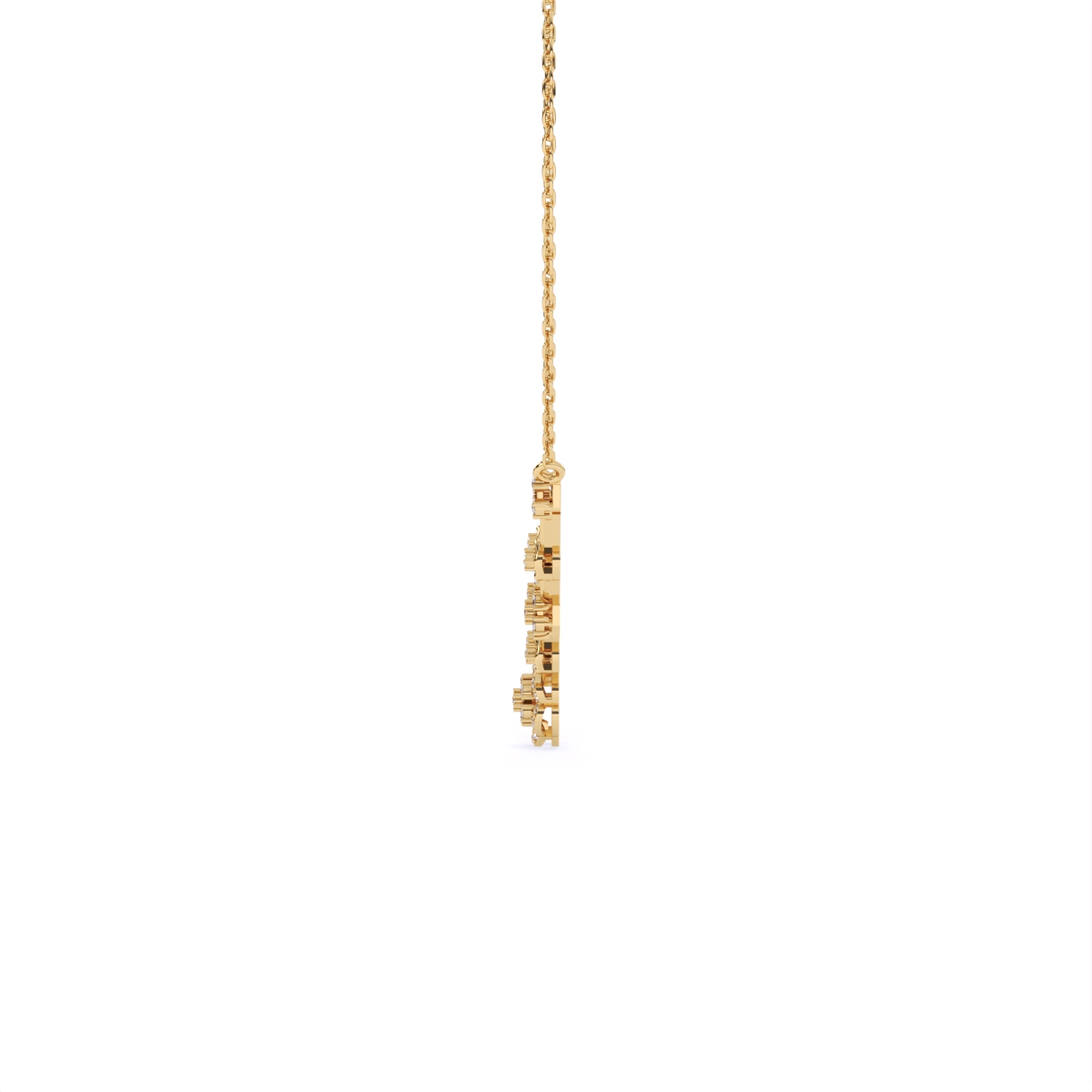 Elongated Round Glow Diamond Necklace