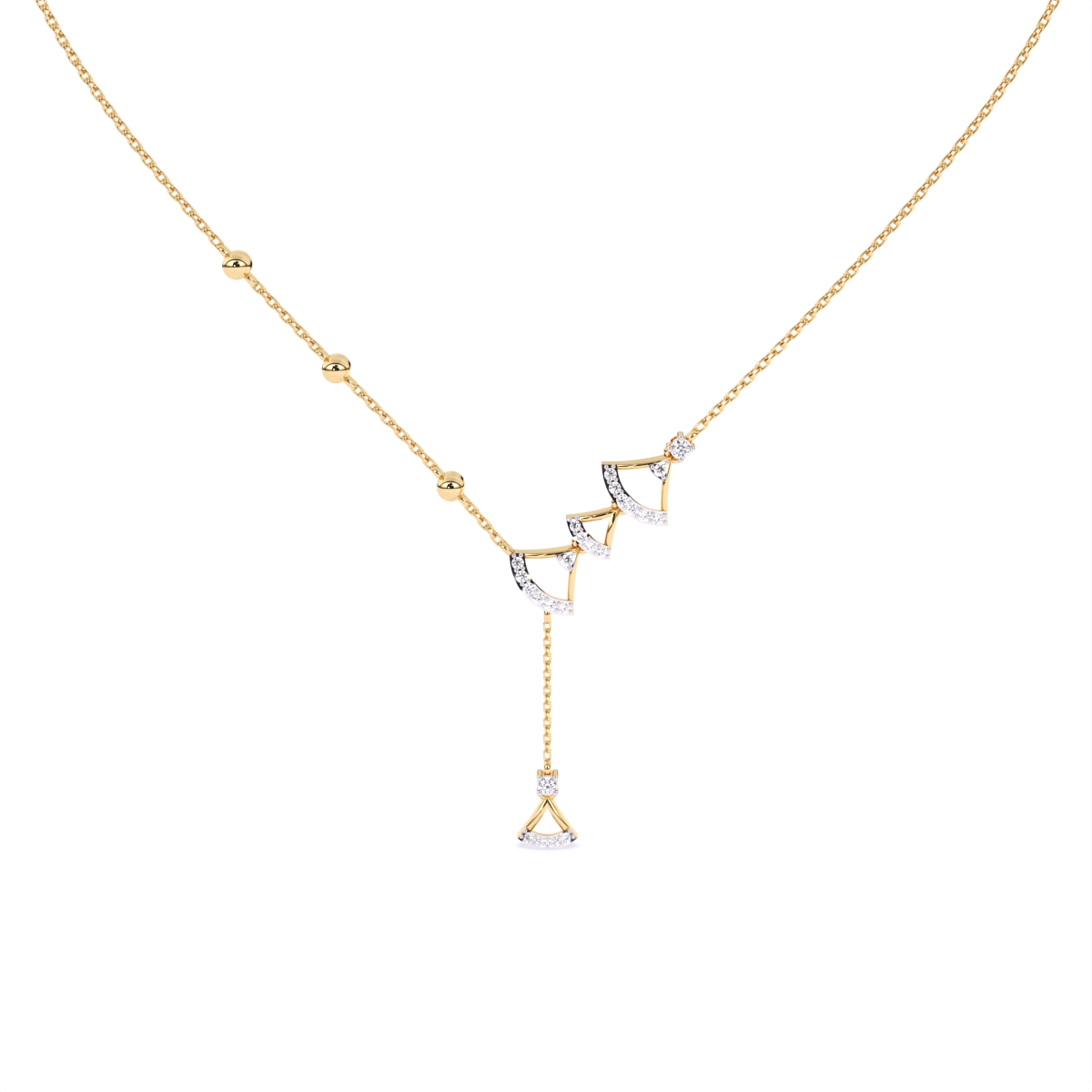 Modern Edge Triangle Charm Diamond Necklace