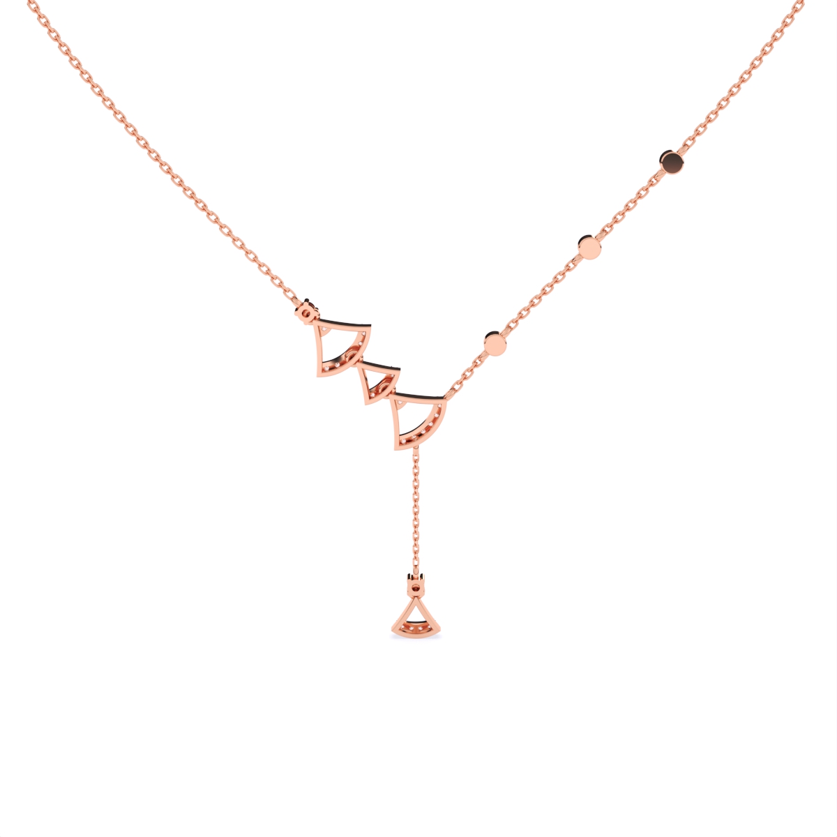 Modern Edge Triangle Charm Diamond Necklace