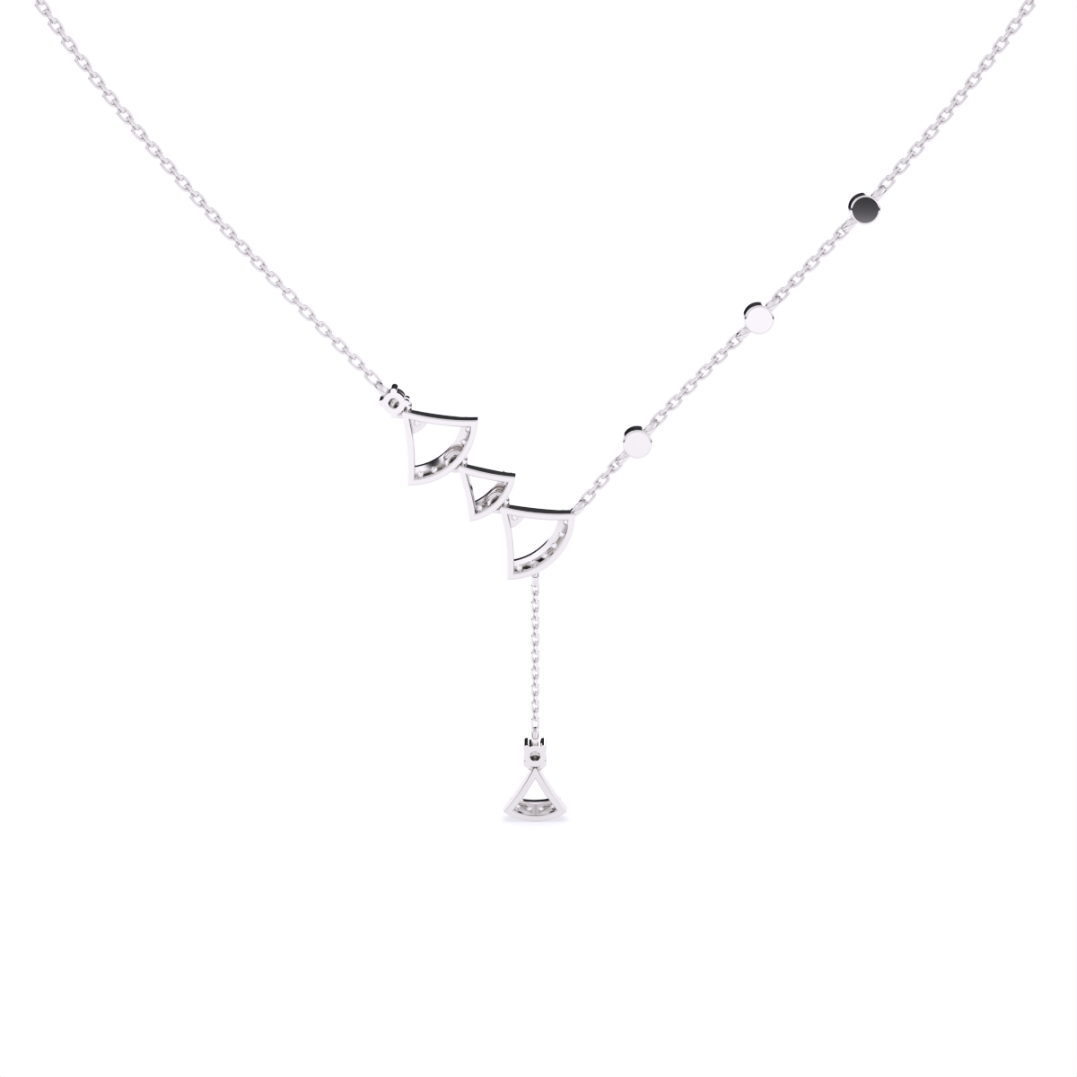 Modern Edge Triangle Charm Diamond Necklace