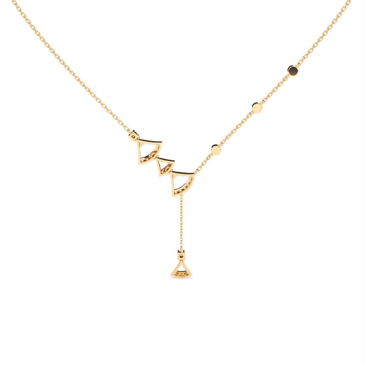 Modern Edge Triangle Charm Diamond Necklace