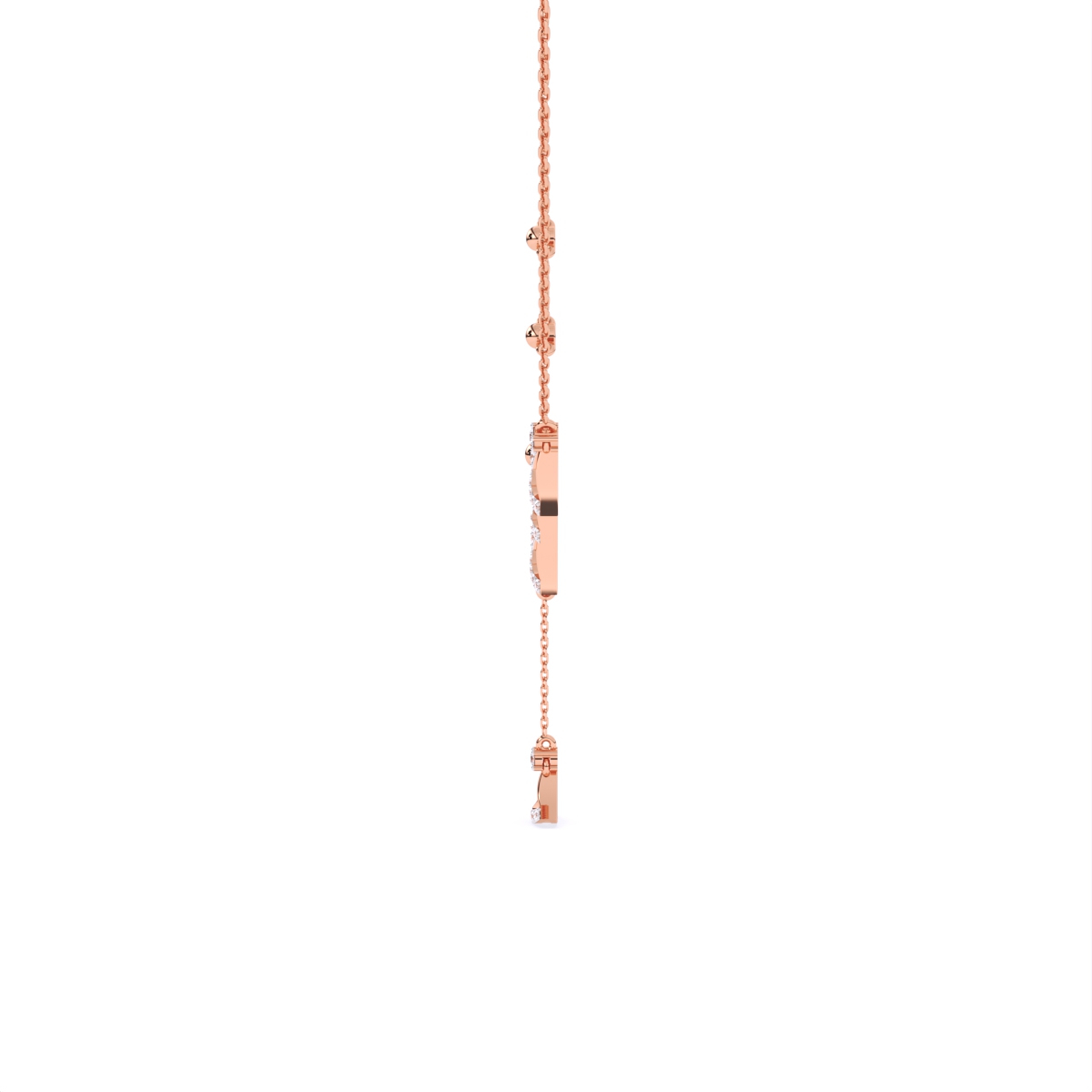 Modern Edge Triangle Charm Diamond Necklace