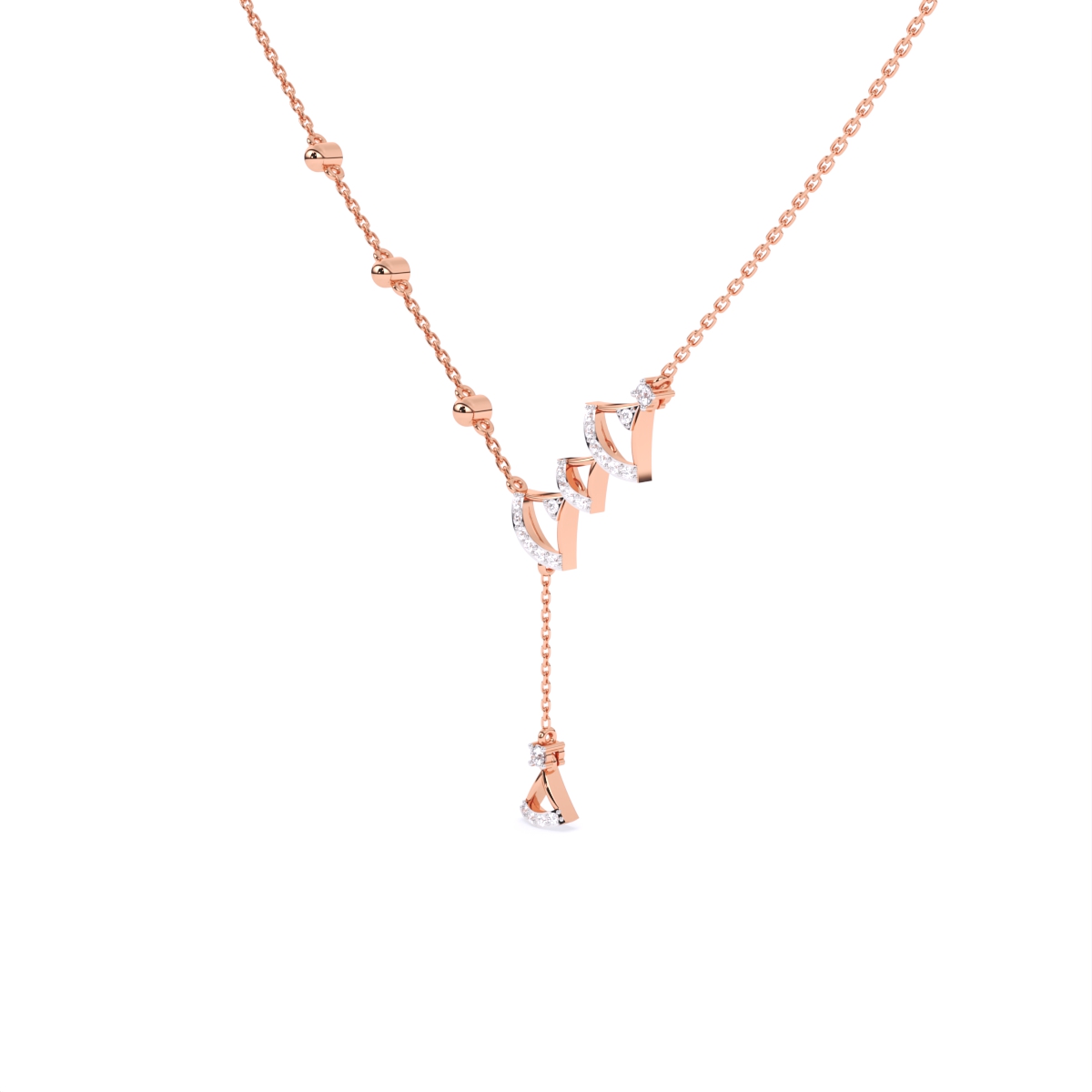 Modern Edge Triangle Charm Diamond Necklace