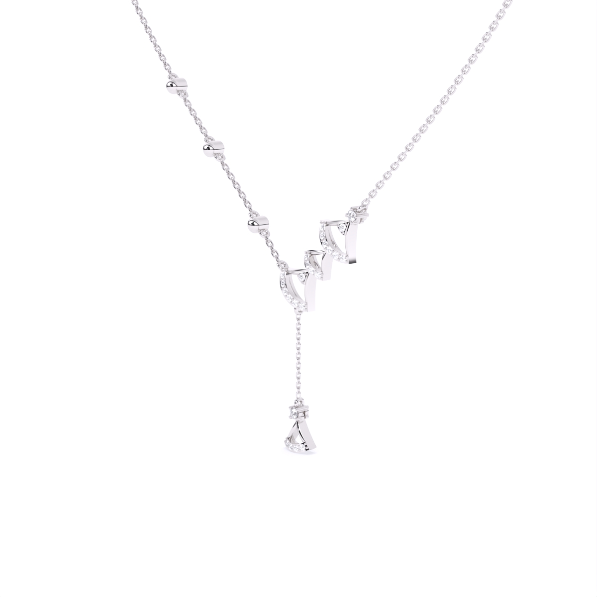 Modern Edge Triangle Charm Diamond Necklace