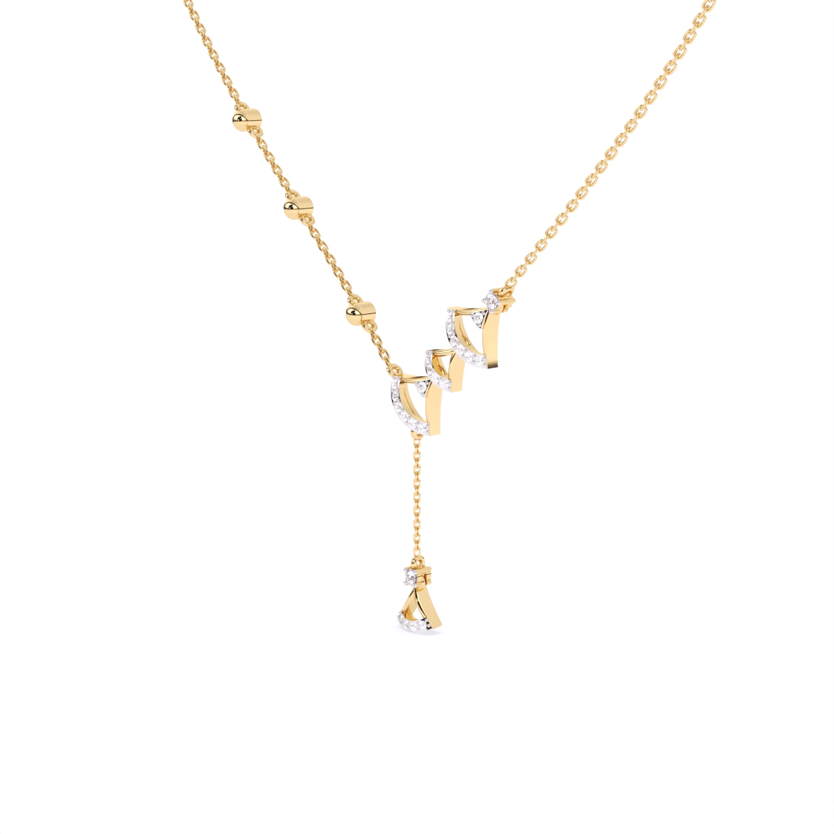 Modern Edge Triangle Charm Diamond Necklace