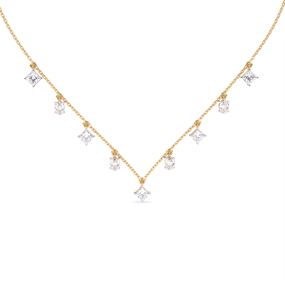 Geometric Radiance Charm Diamond Necklace