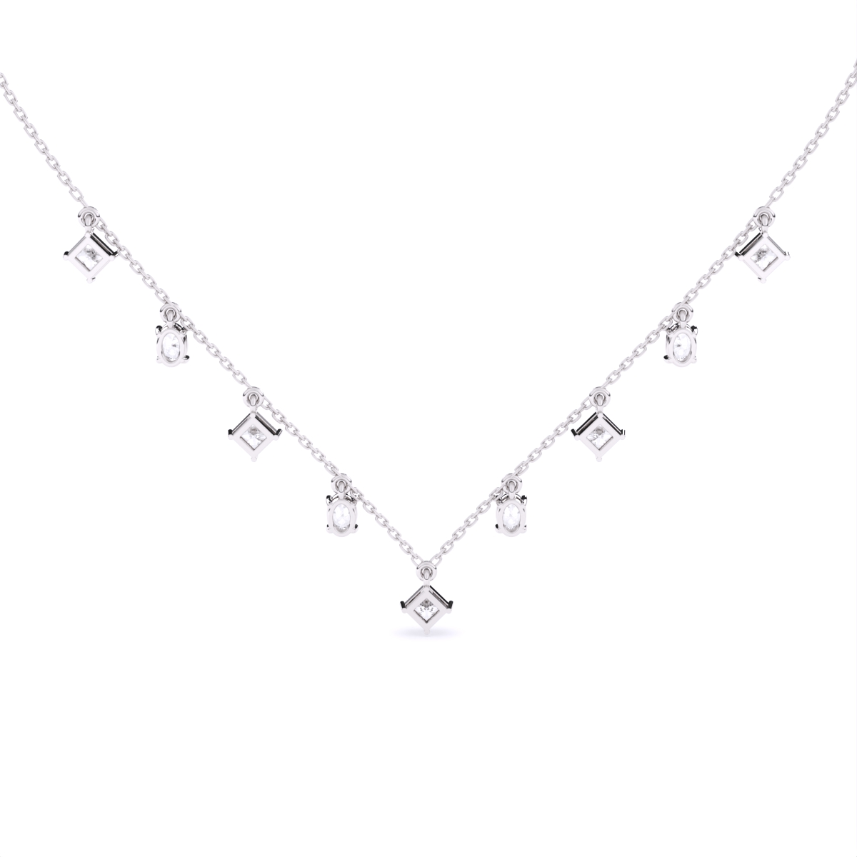 Geometric Radiance Charm Diamond Necklace