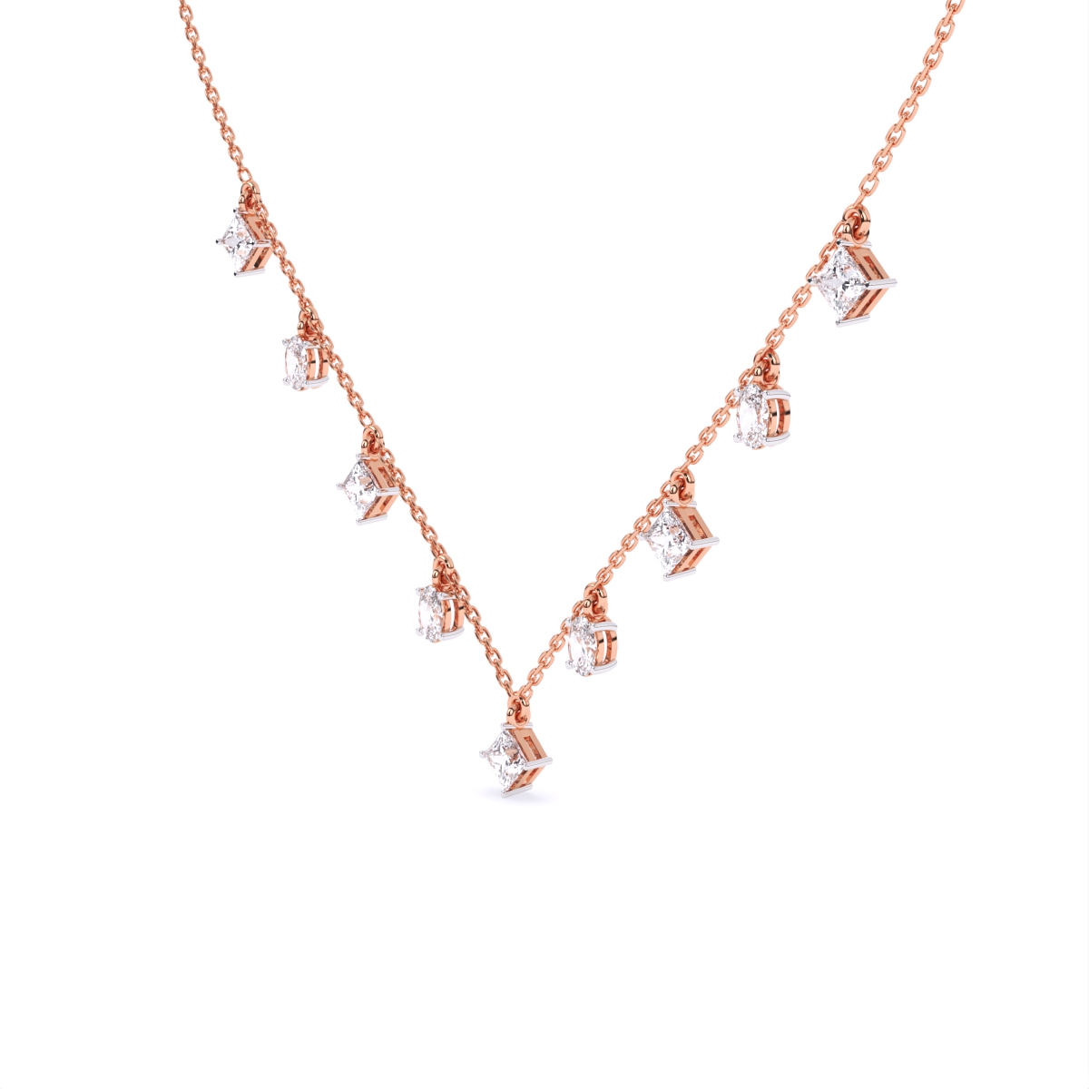 Geometric Radiance Charm Diamond Necklace