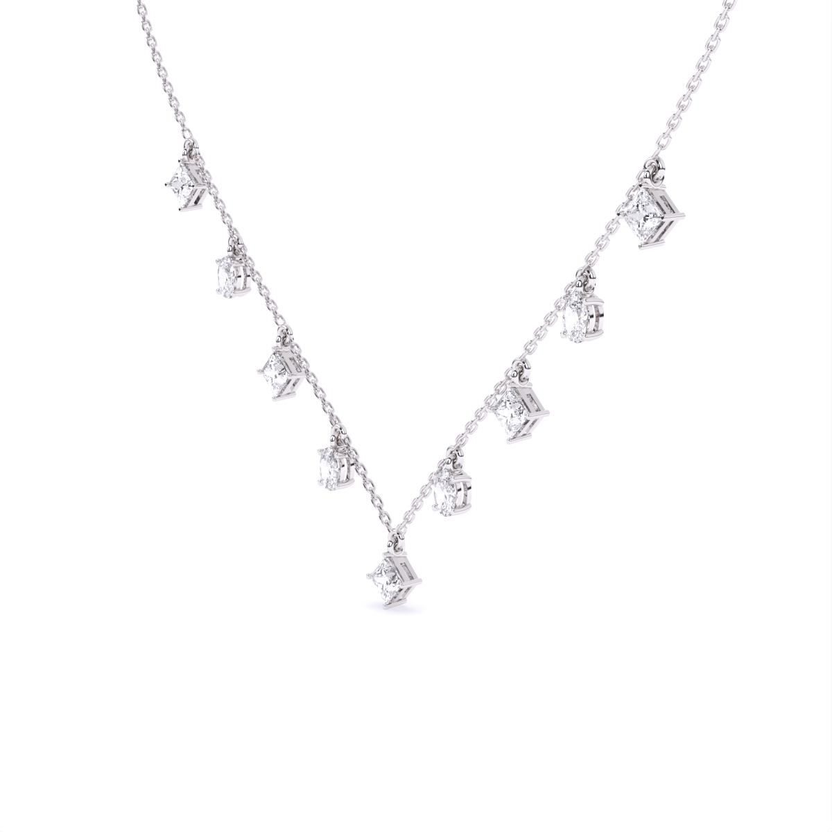 Geometric Radiance Charm Diamond Necklace