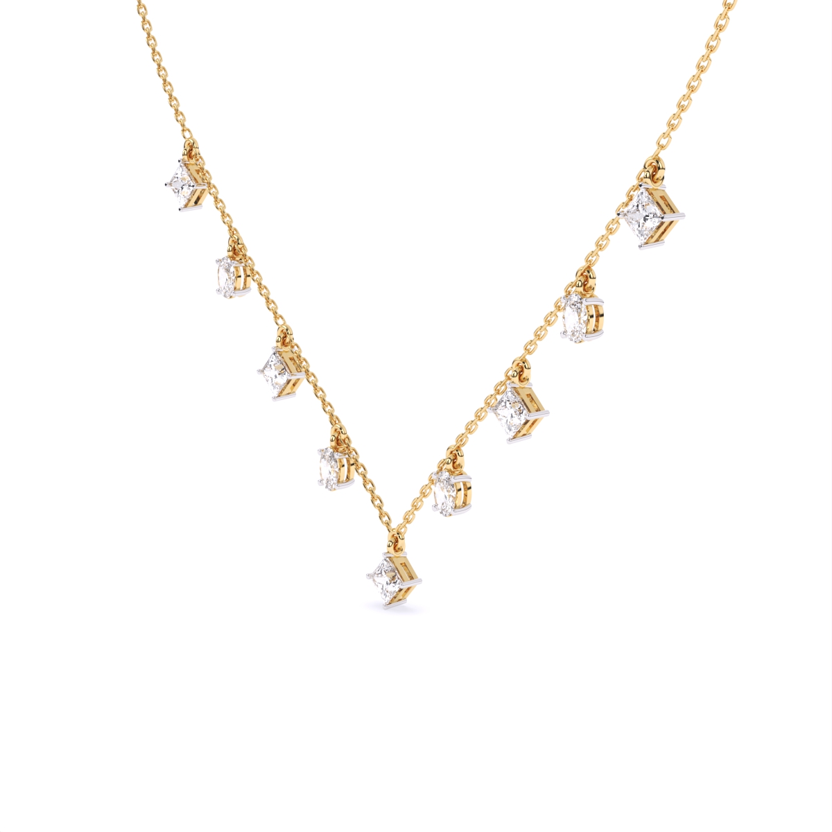 Geometric Radiance Charm Diamond Necklace