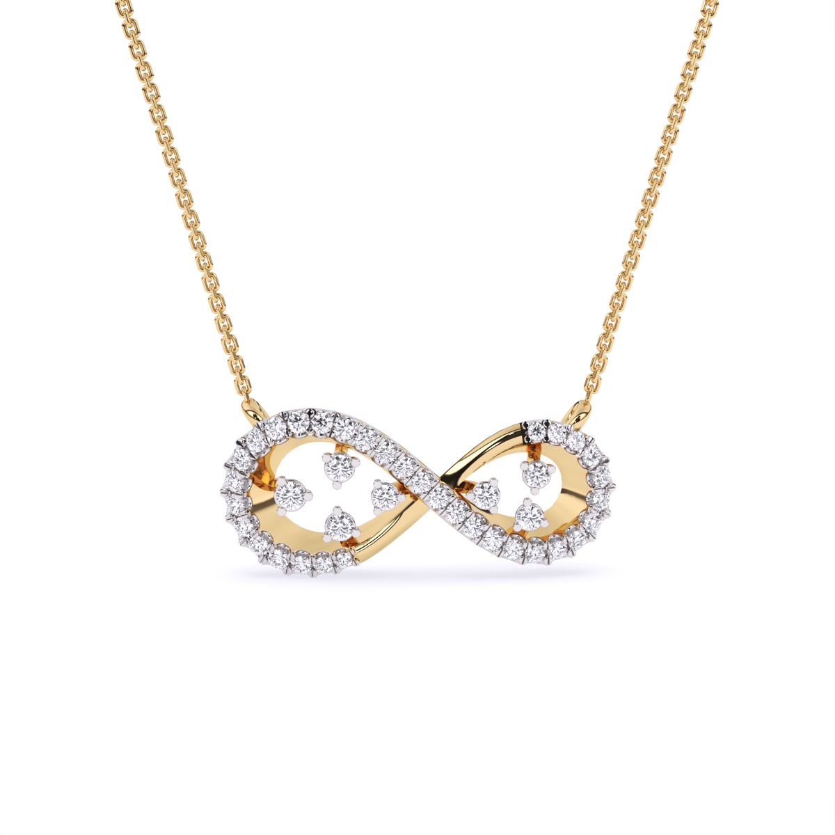 Infinity Embrace Delicate Diamond Necklace