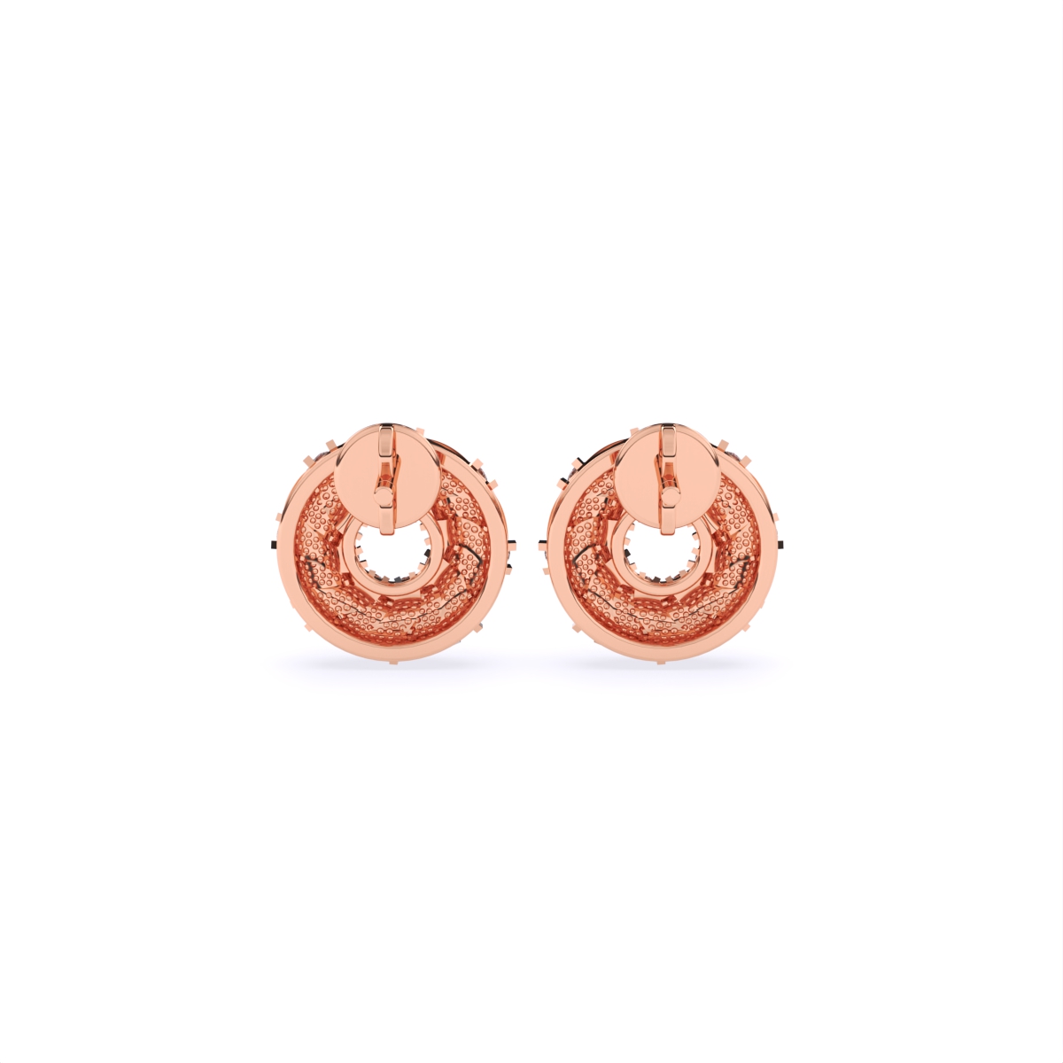 Spiral Two tone Diamond Stud Earrings