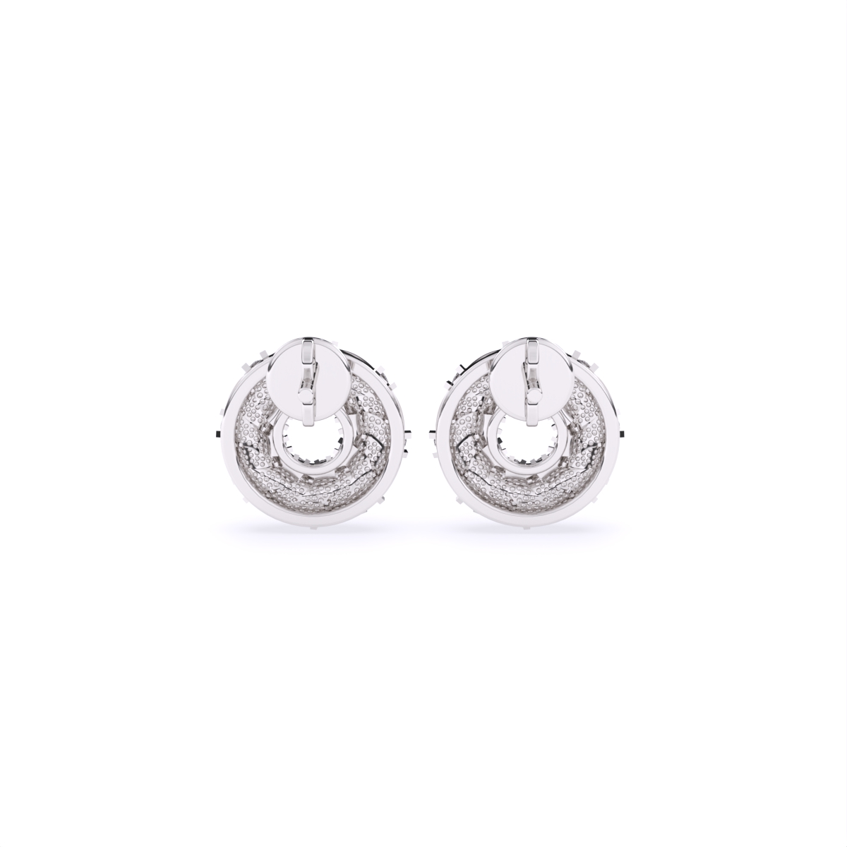 Spiral Two tone Diamond Stud Earrings