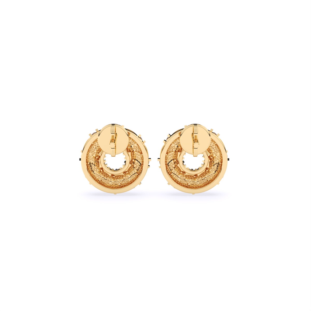 Spiral Two tone Diamond Stud Earrings