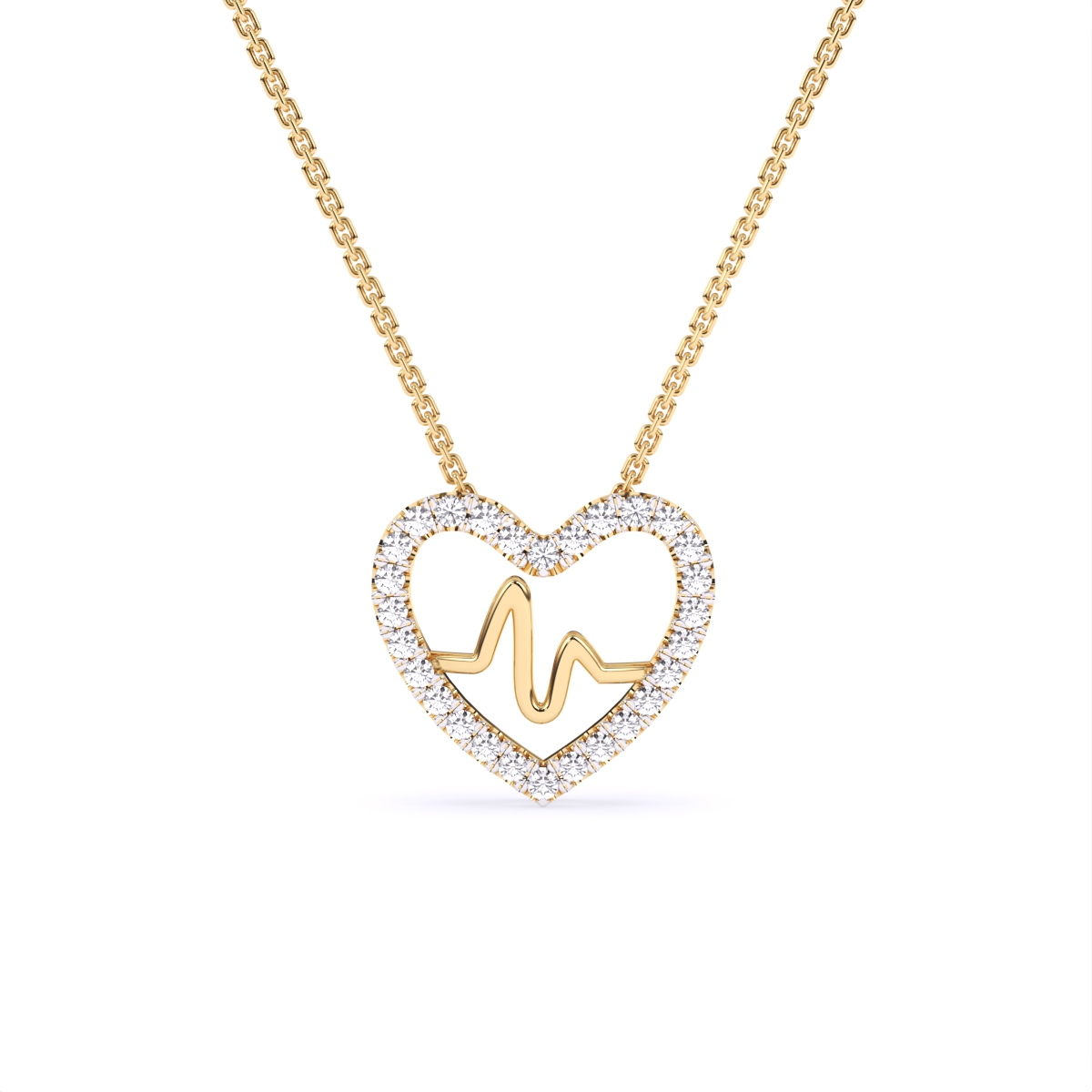 Heartbeat Diamond Pendant With Chain