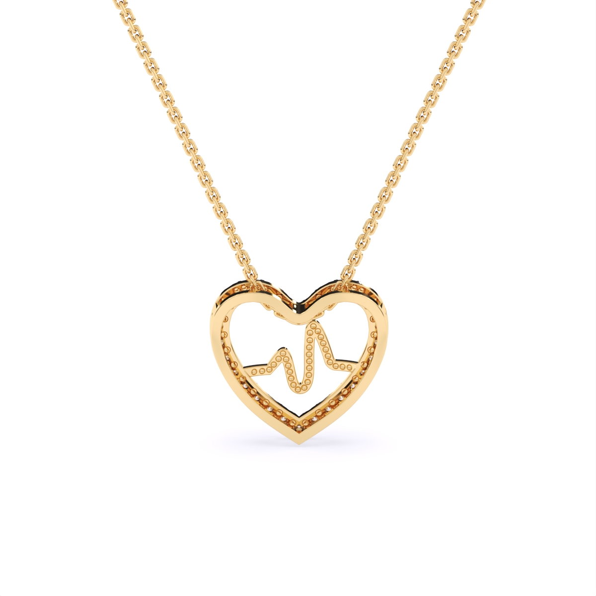 Heartbeat Diamond Pendant With Chain