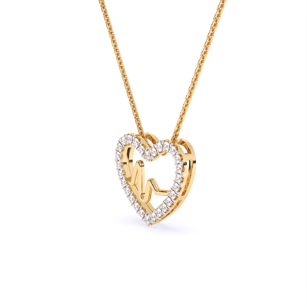 Heartbeat Diamond Pendant With Chain