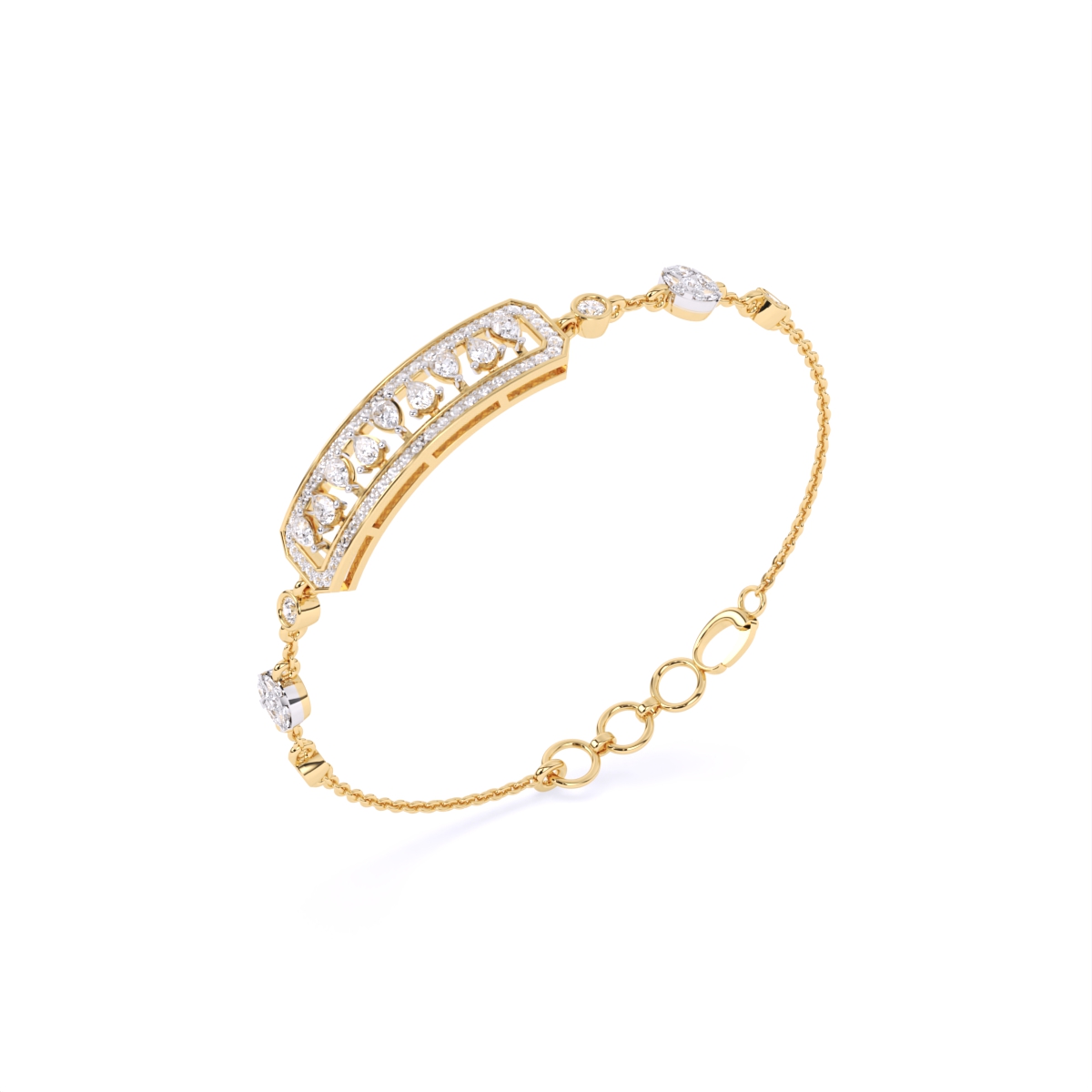 Regal Radiance Drop Diamond Bracelet