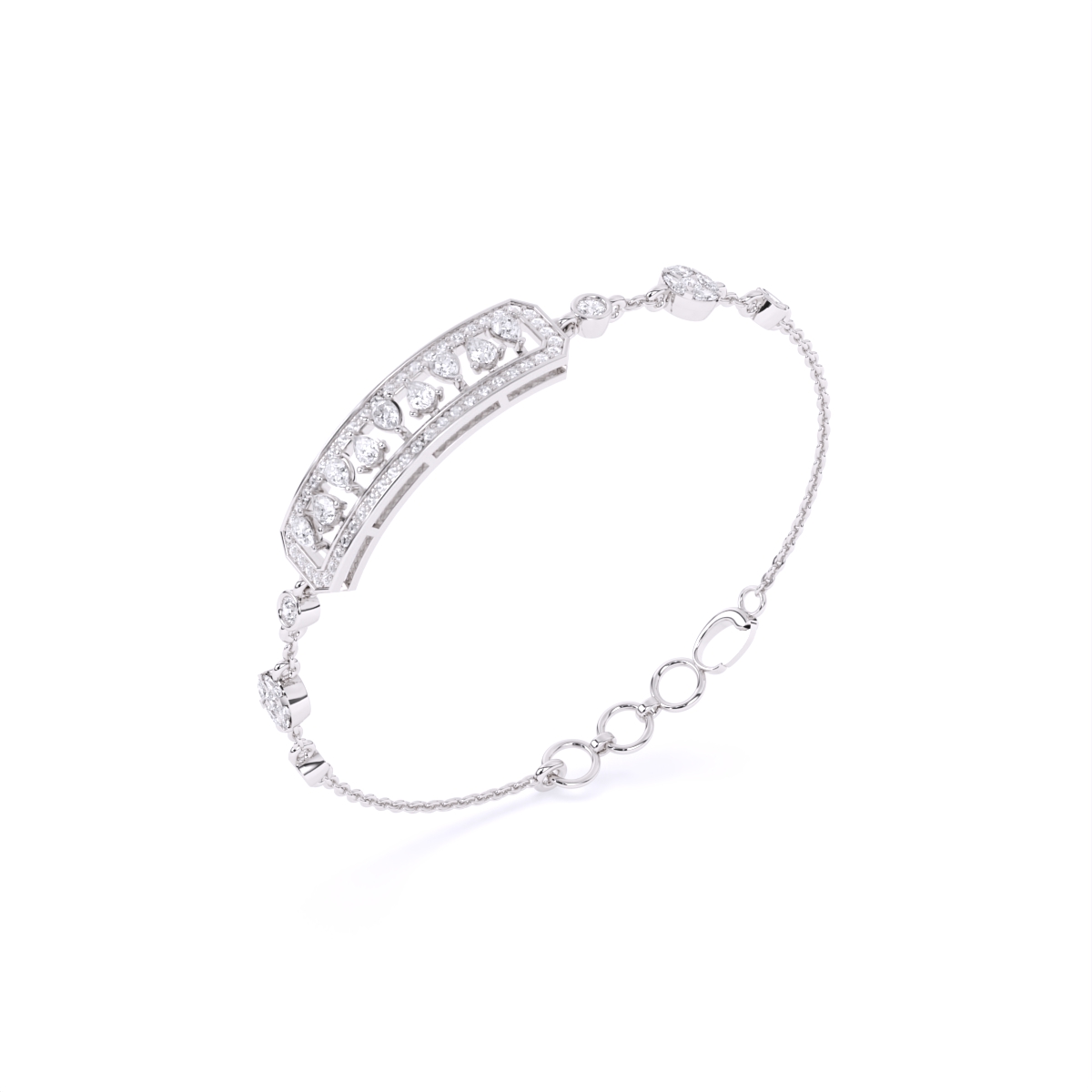 Regal Radiance Drop Diamond Bracelet