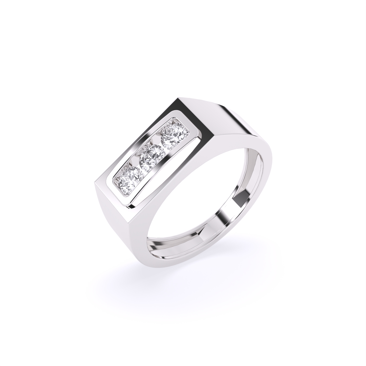 Formal Three Diamond Men's Ring