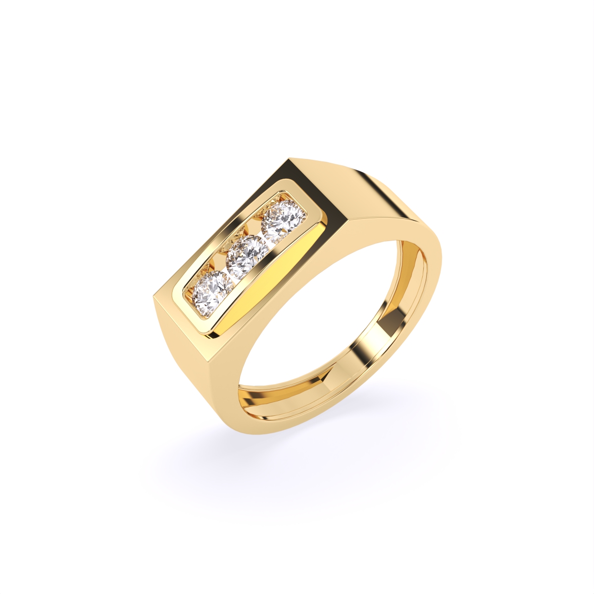 Formal Three Diamond Men's Ring