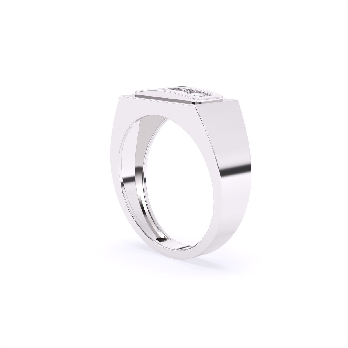 Formal Three Diamond Men's Ring