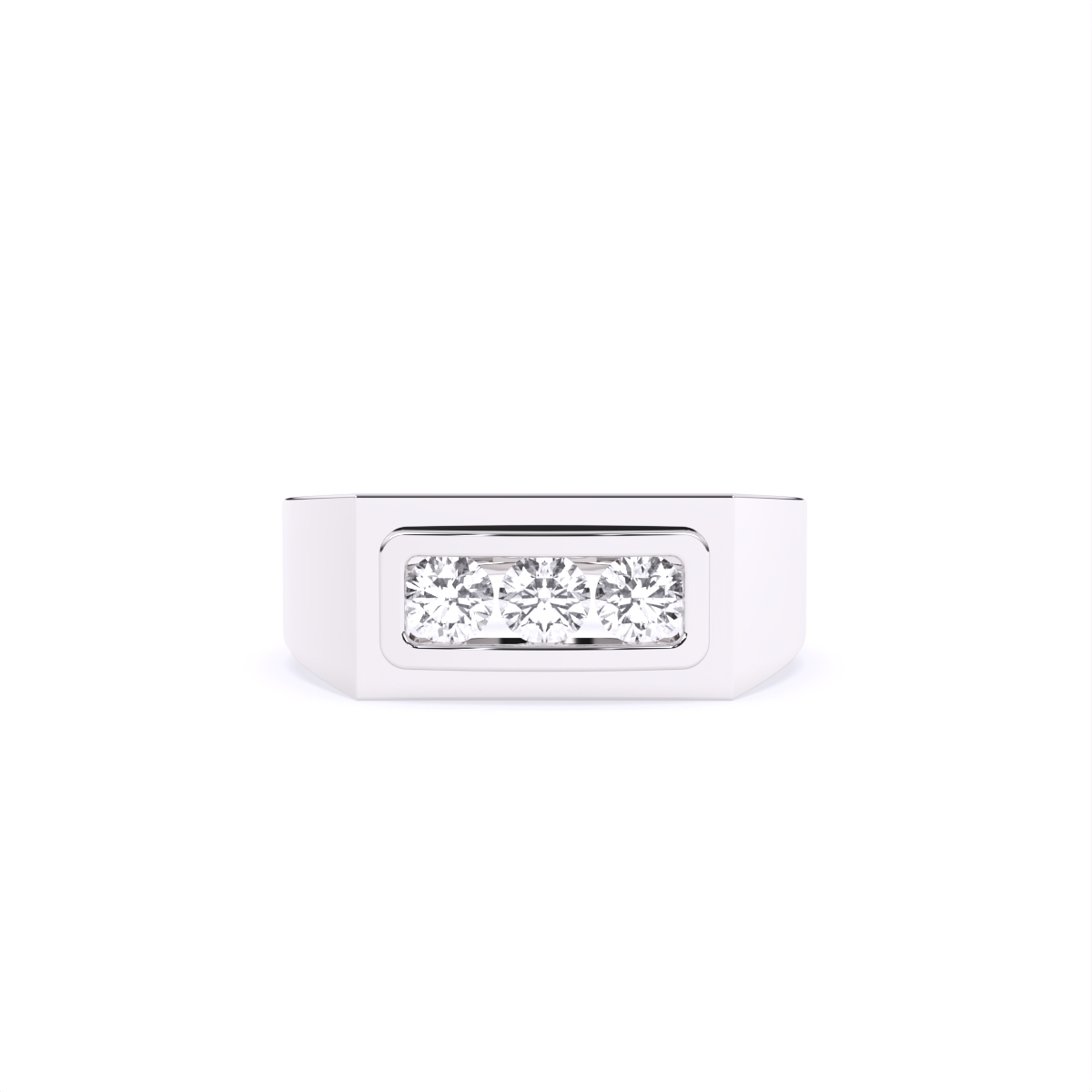 Formal Three Diamond Men's Ring