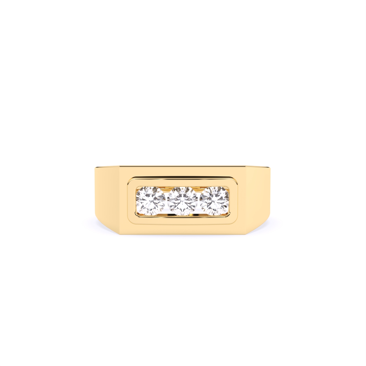 Formal Three Diamond Men's Ring
