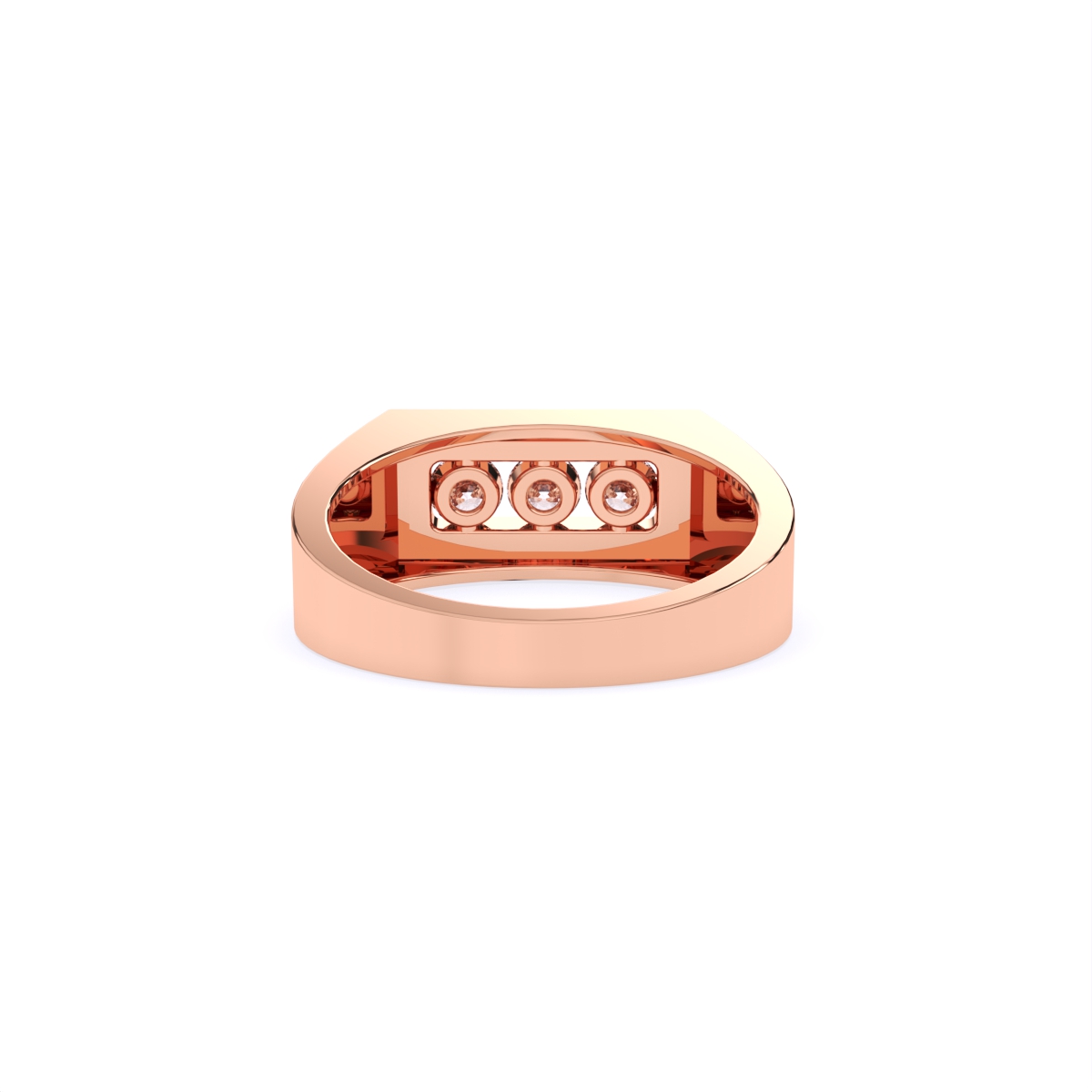 Formal Three Diamond Men's Ring