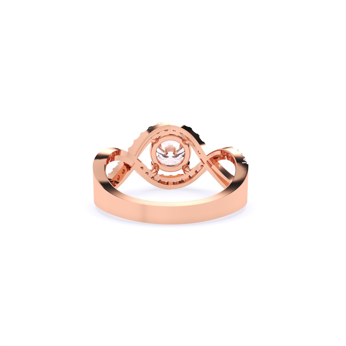 Spiral Cross Solitare Diamond Ring