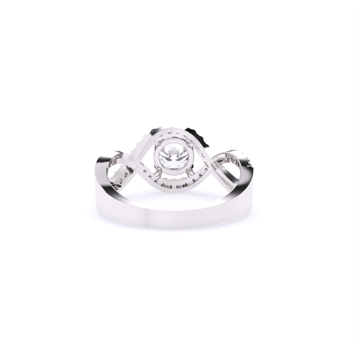 Spiral Cross Solitare Diamond Ring