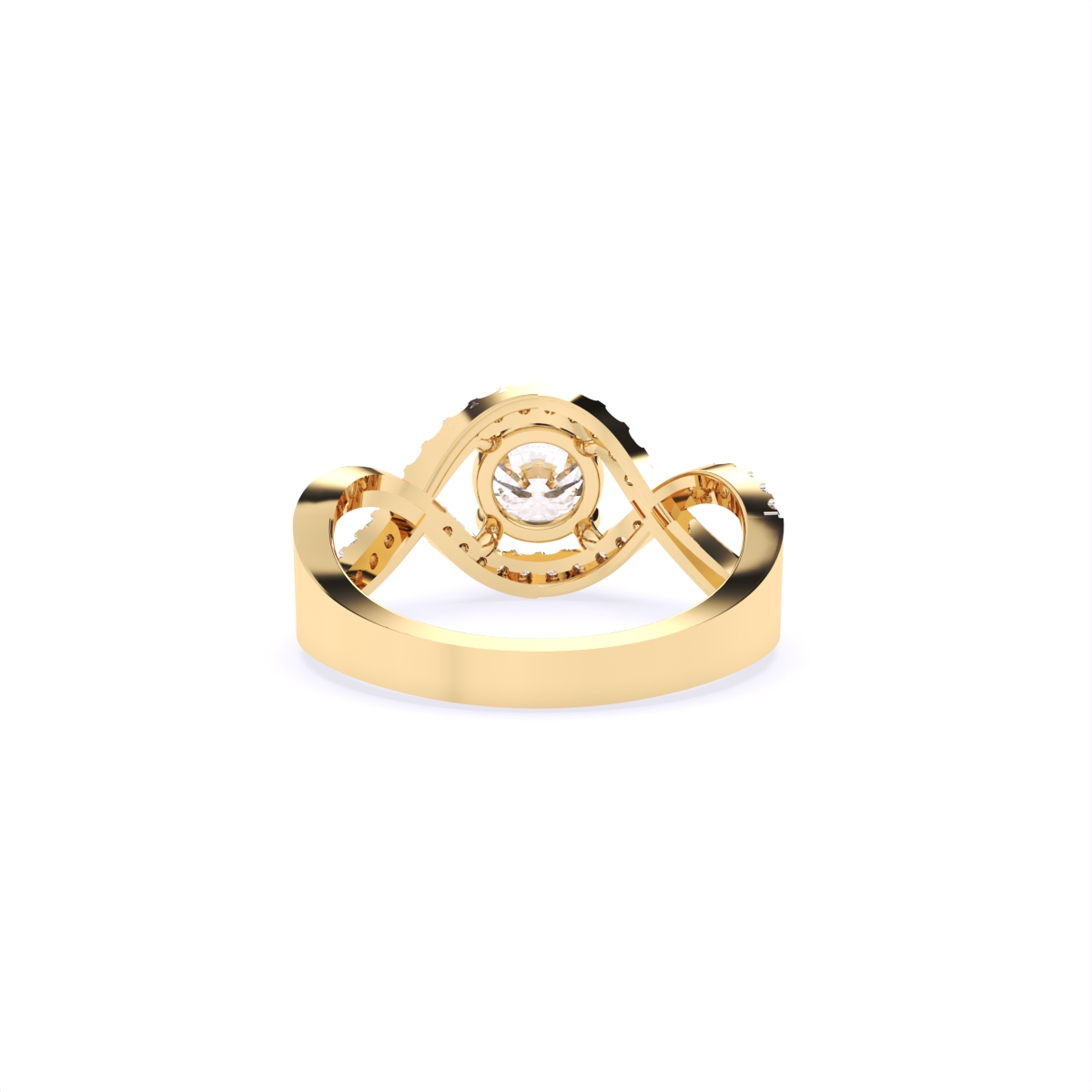 Spiral Cross Solitare Diamond Ring