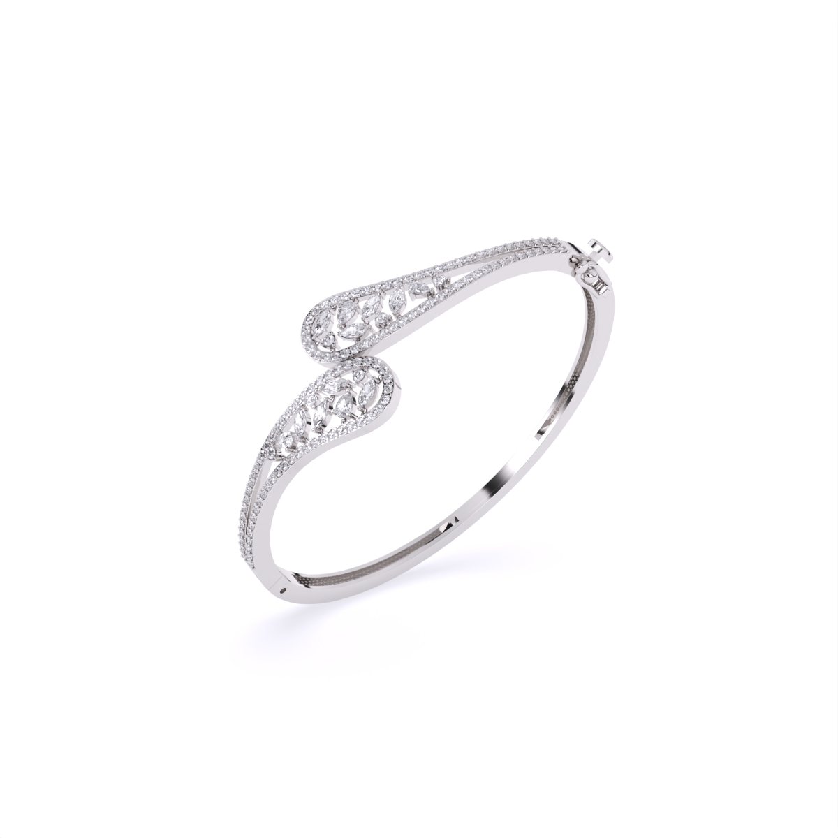 Stylish Leaf Shape Lab Diamond Bracelet