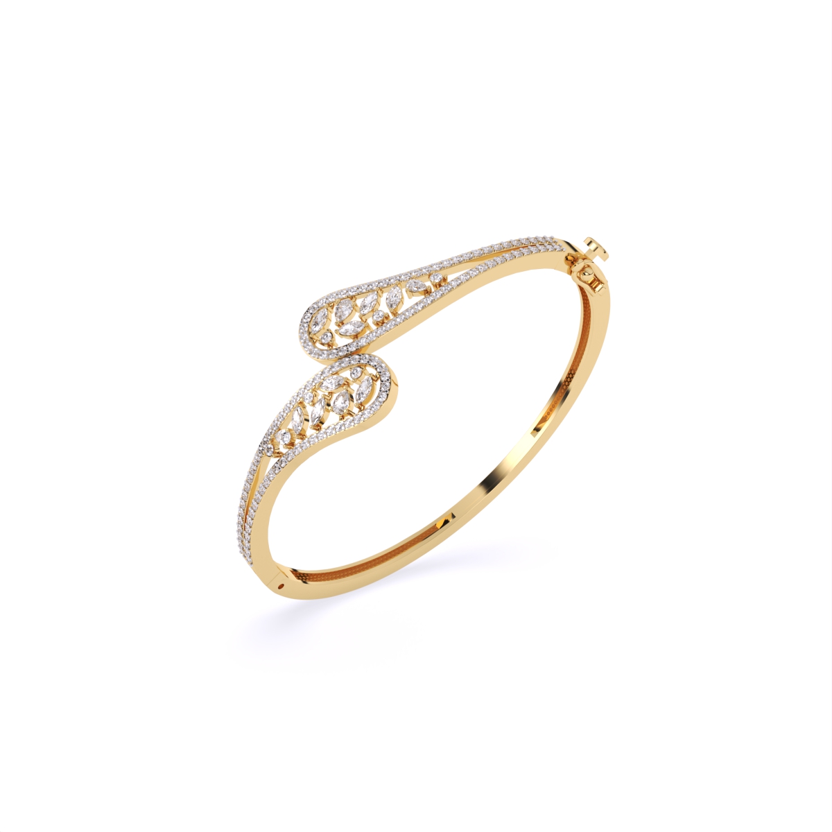 Stylish Leaf Shape Lab Diamond Bracelet