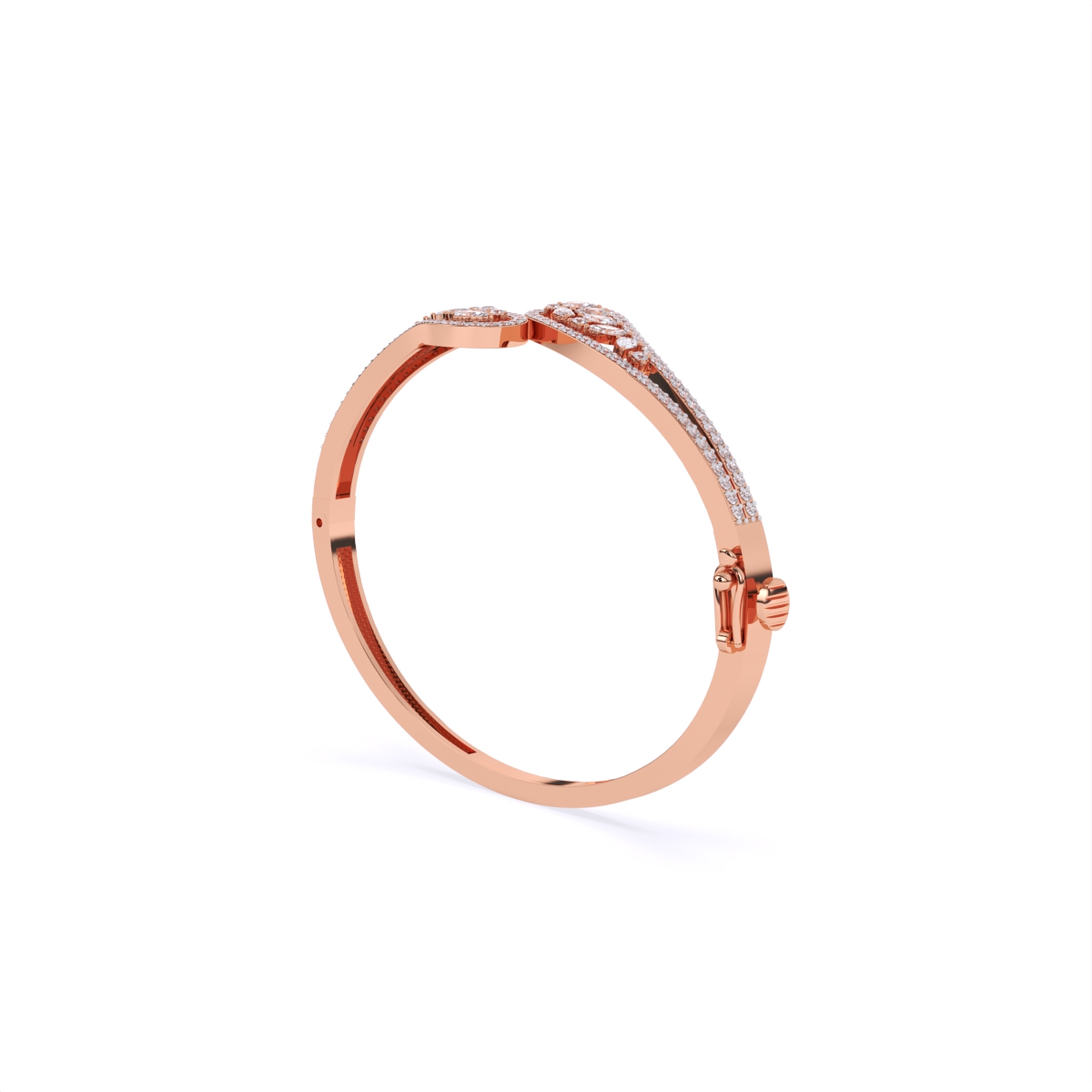 Stylish Leaf Shape Lab Diamond Bracelet