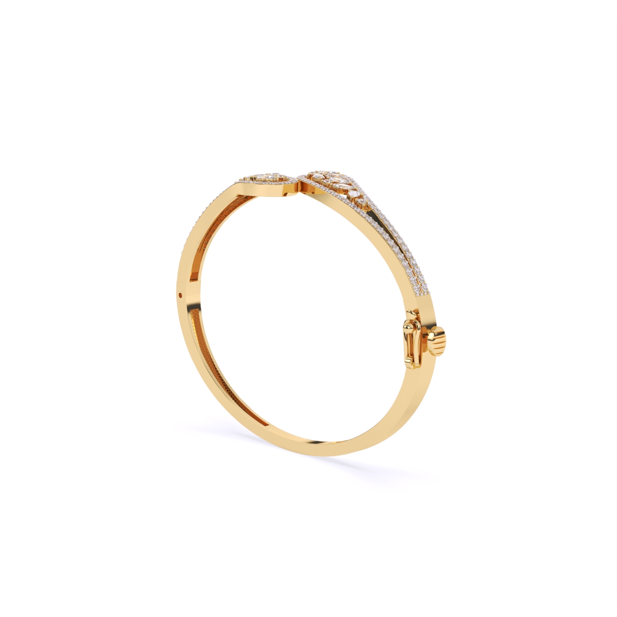 Stylish Leaf Shape Lab Diamond Bracelet