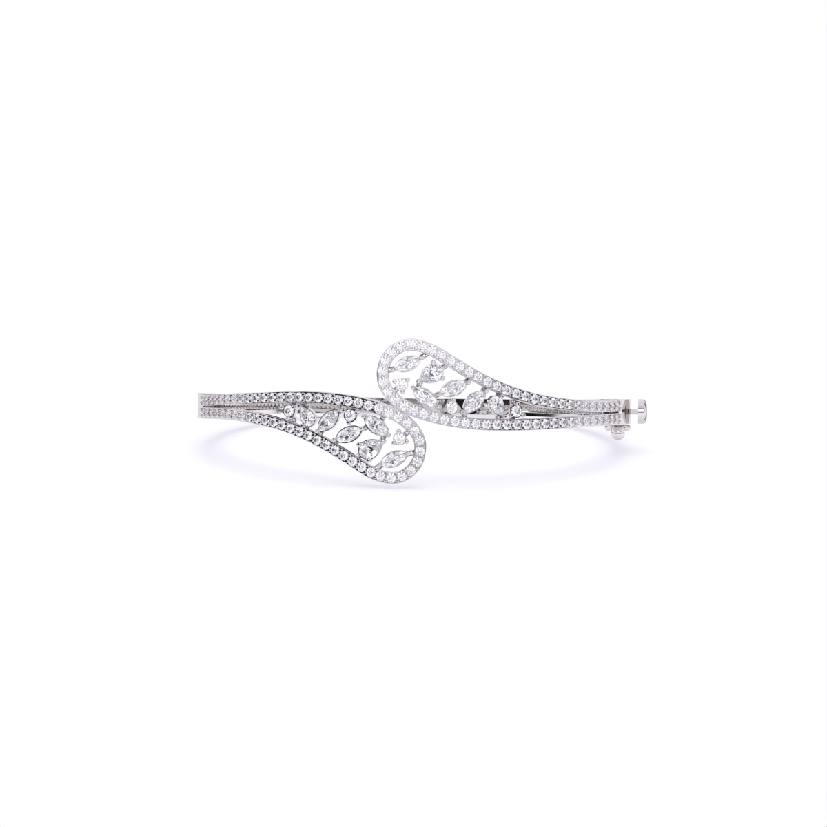Stylish Leaf Shape Lab Diamond Bracelet