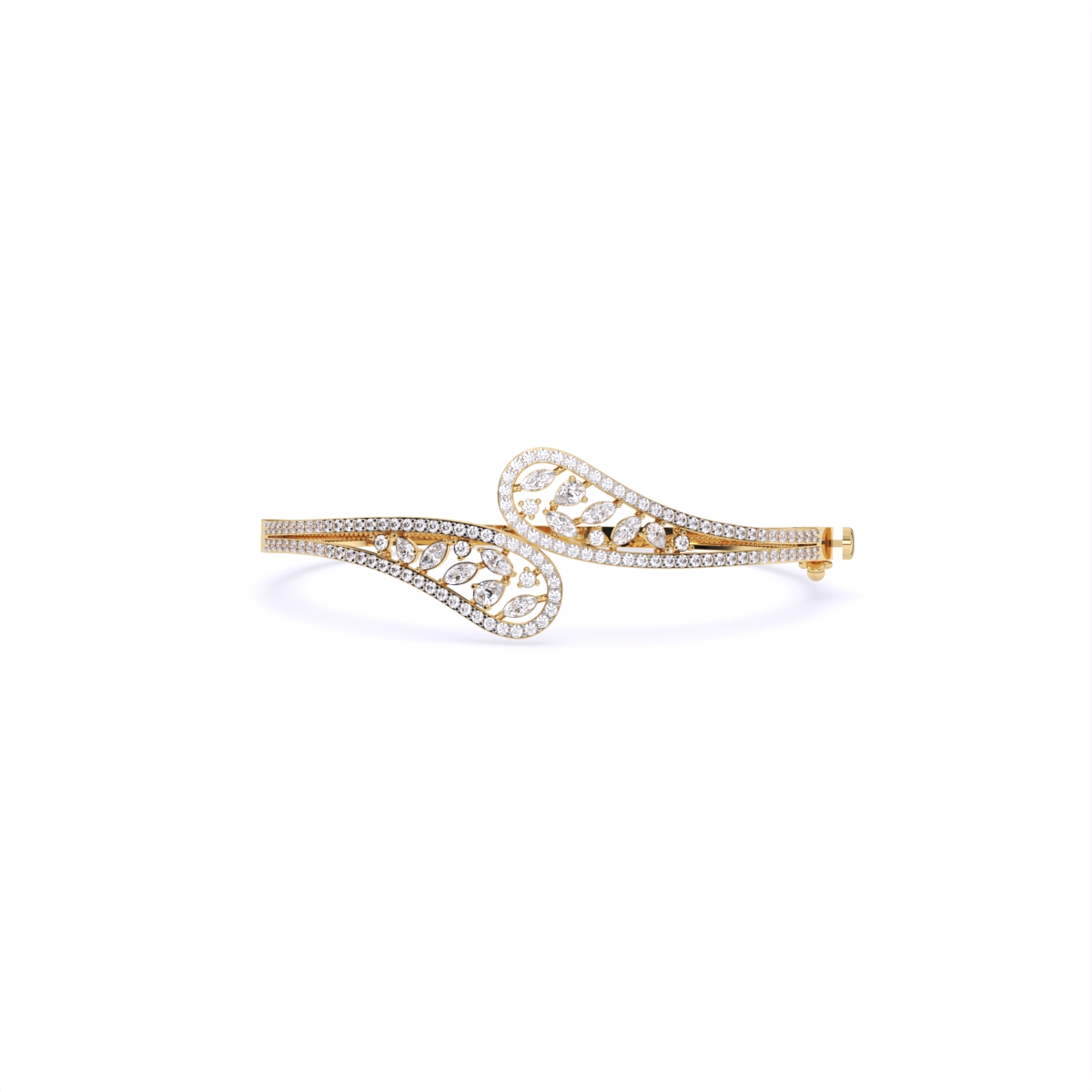 Stylish Leaf Shape Lab Diamond Bracelet